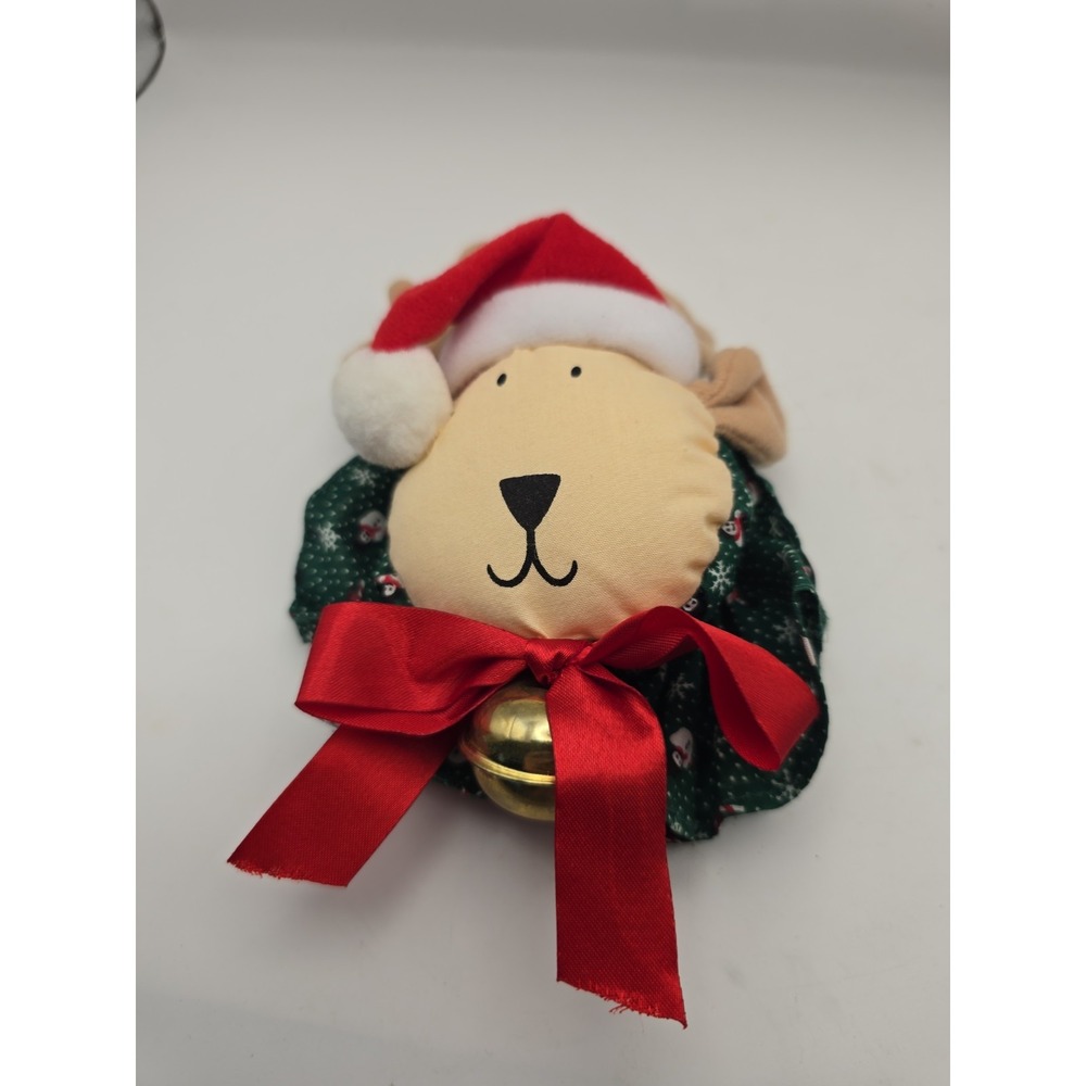 Vintage Avon 80s Christmas Reindeer Door Handle Knob Cover with Bell Good Cond